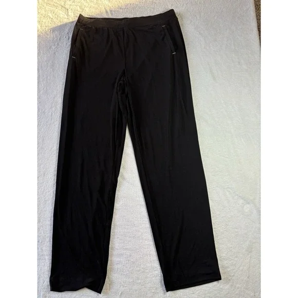 Susan Graver Women's Knit Wide Leg Black Pants A372467 Size M NWOT Stretch Waist - Picture 3 of 11